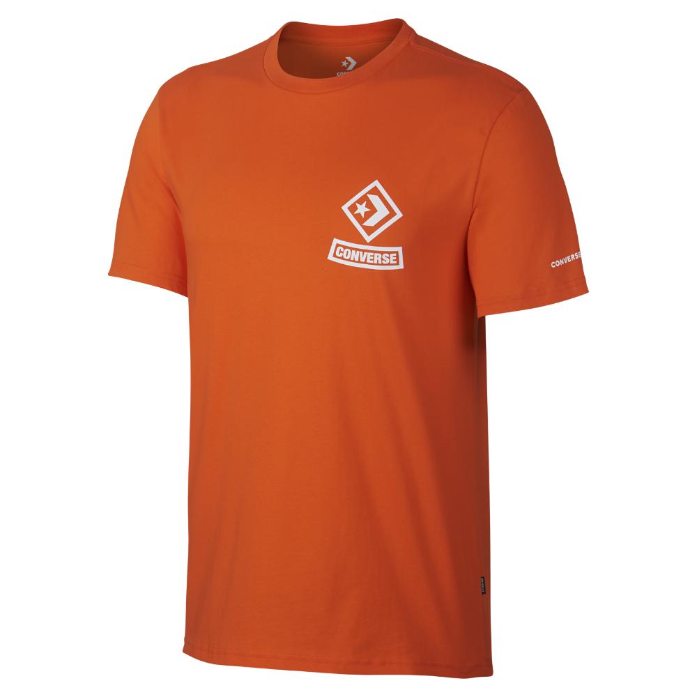 converse t shirt mens orange