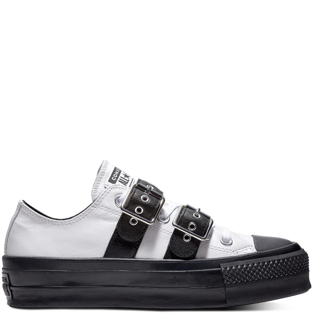chuck taylor all star lift buckle leather low top