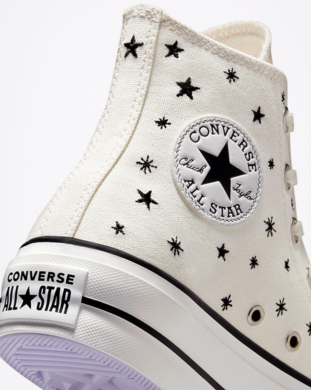 Embroidery Converse Lift High White Chuck Taylor All Star