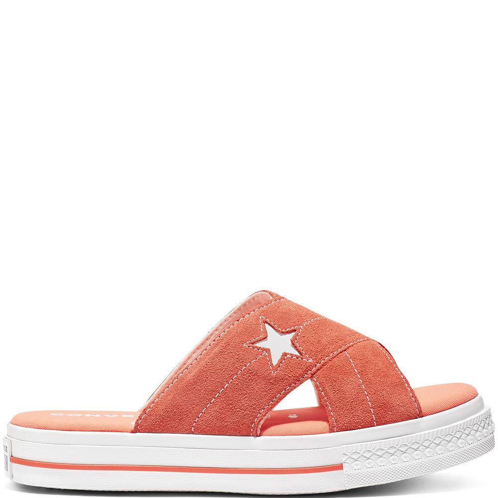 one star suede sandal slip