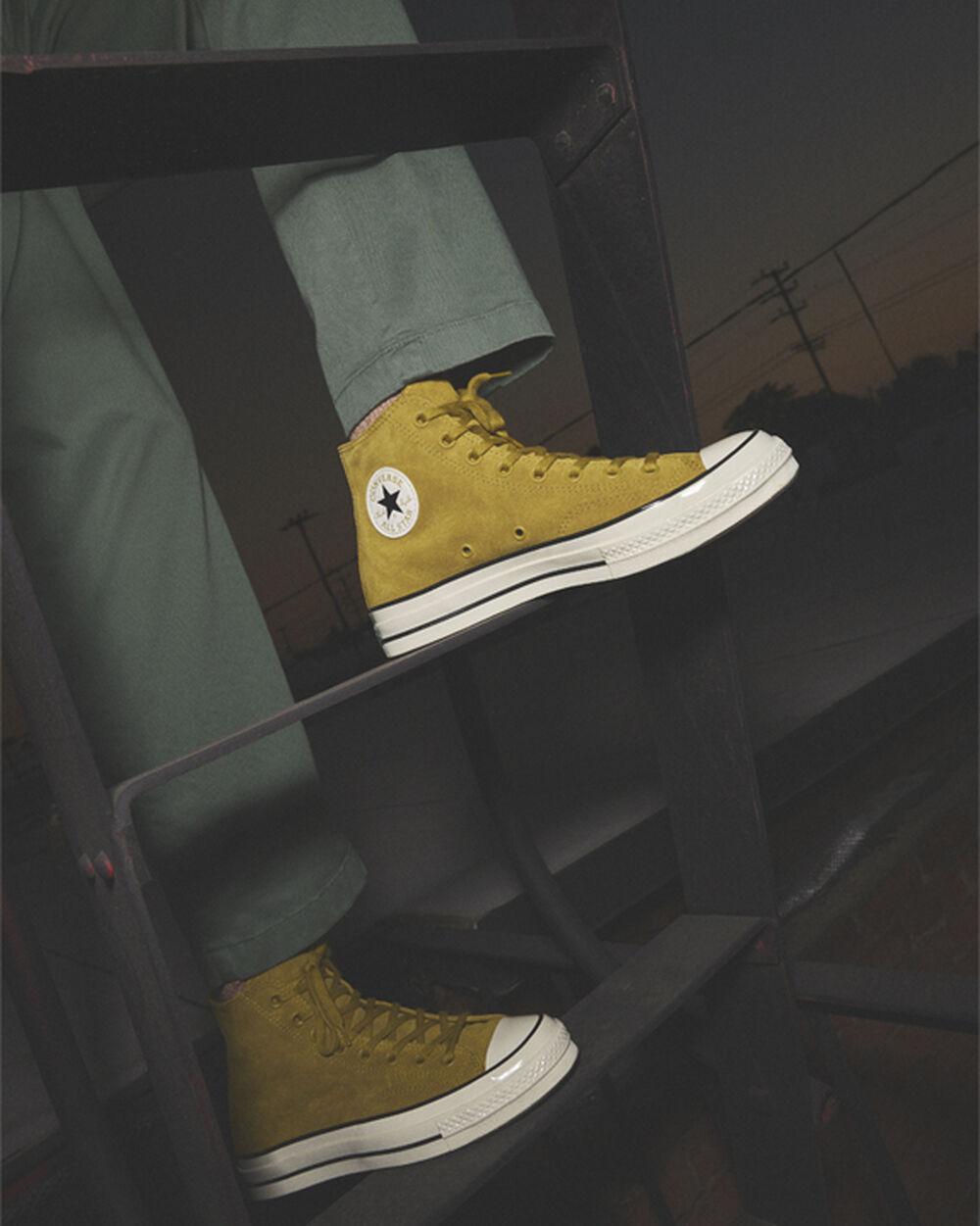 Gray and yellow sales converse