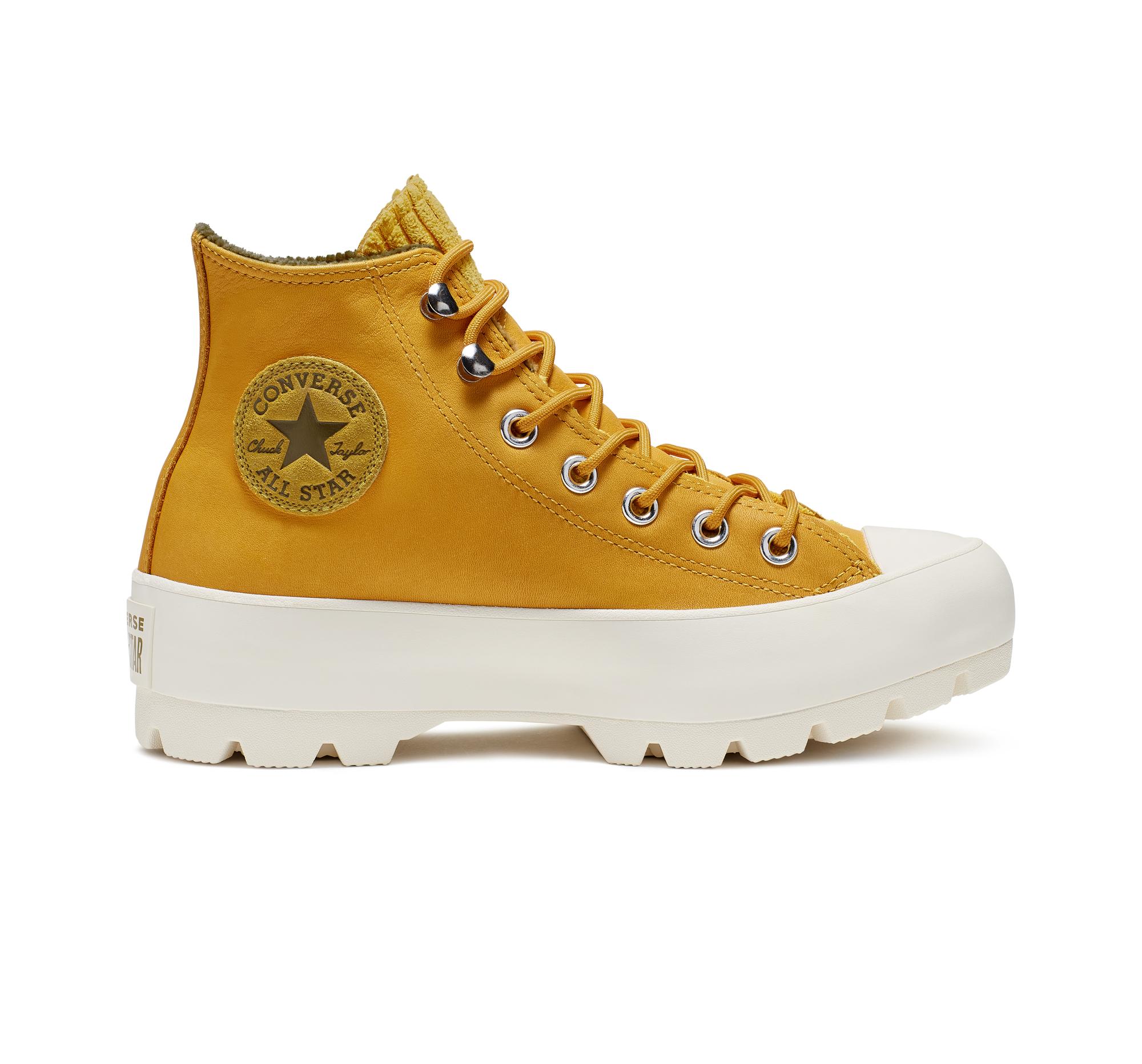 Converse Chuck Taylor All Lugged Waterproof Leather in Yellow | Lyst