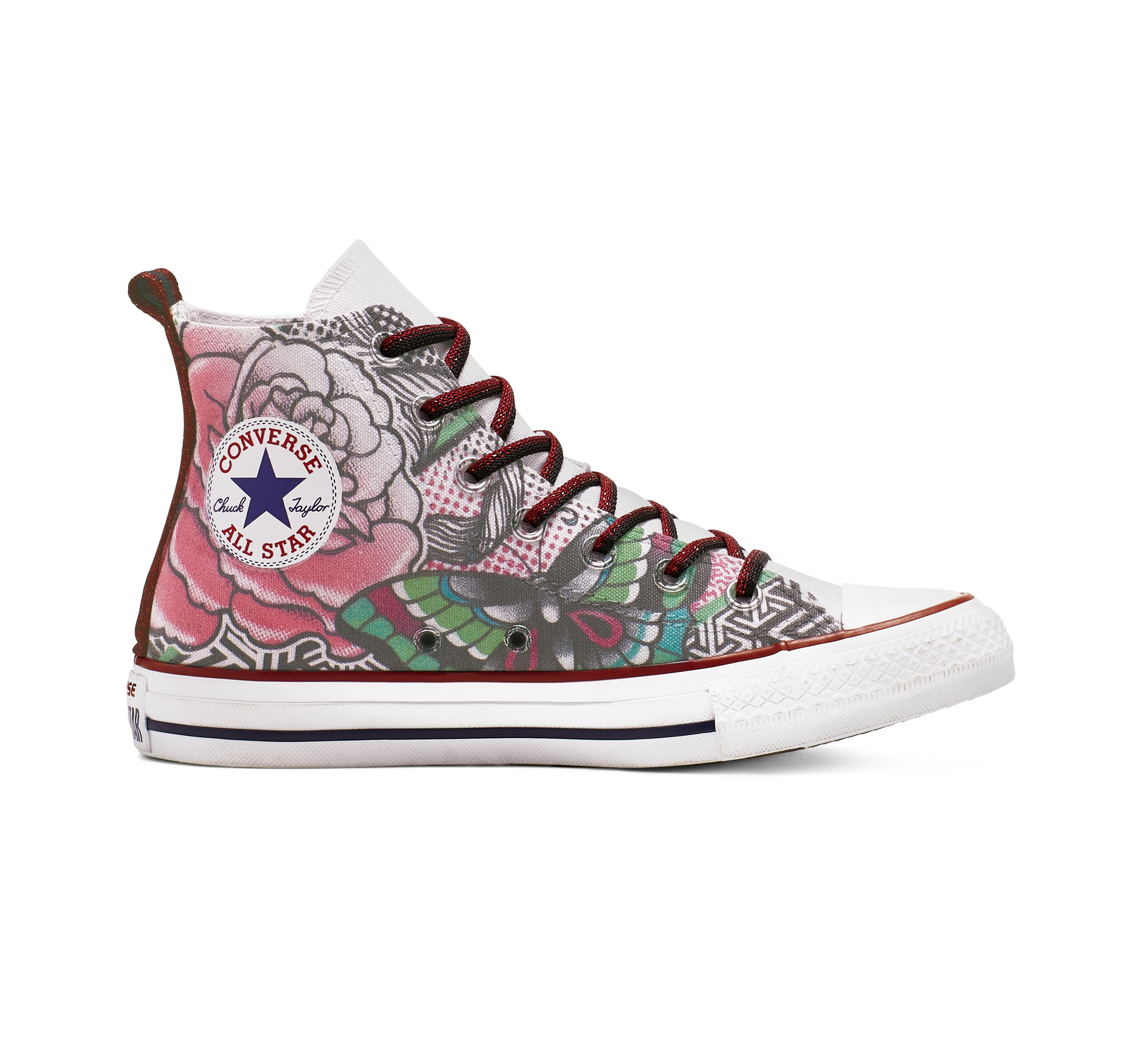 Converse Chuck Taylor All Star Rose Tattoo High Top in White Lyst