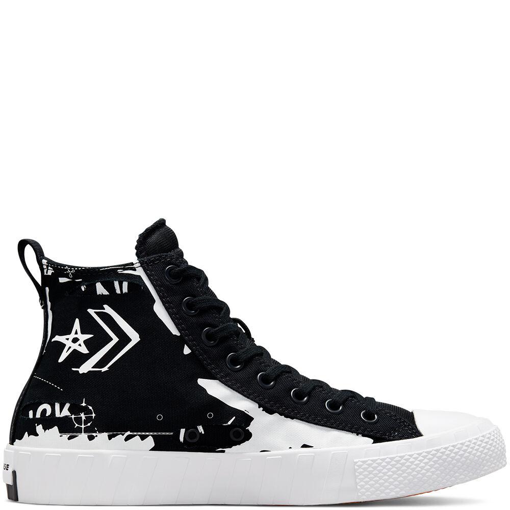 Script Print UNT1TL3D High Top Black, White Converse de Lona | Lyst