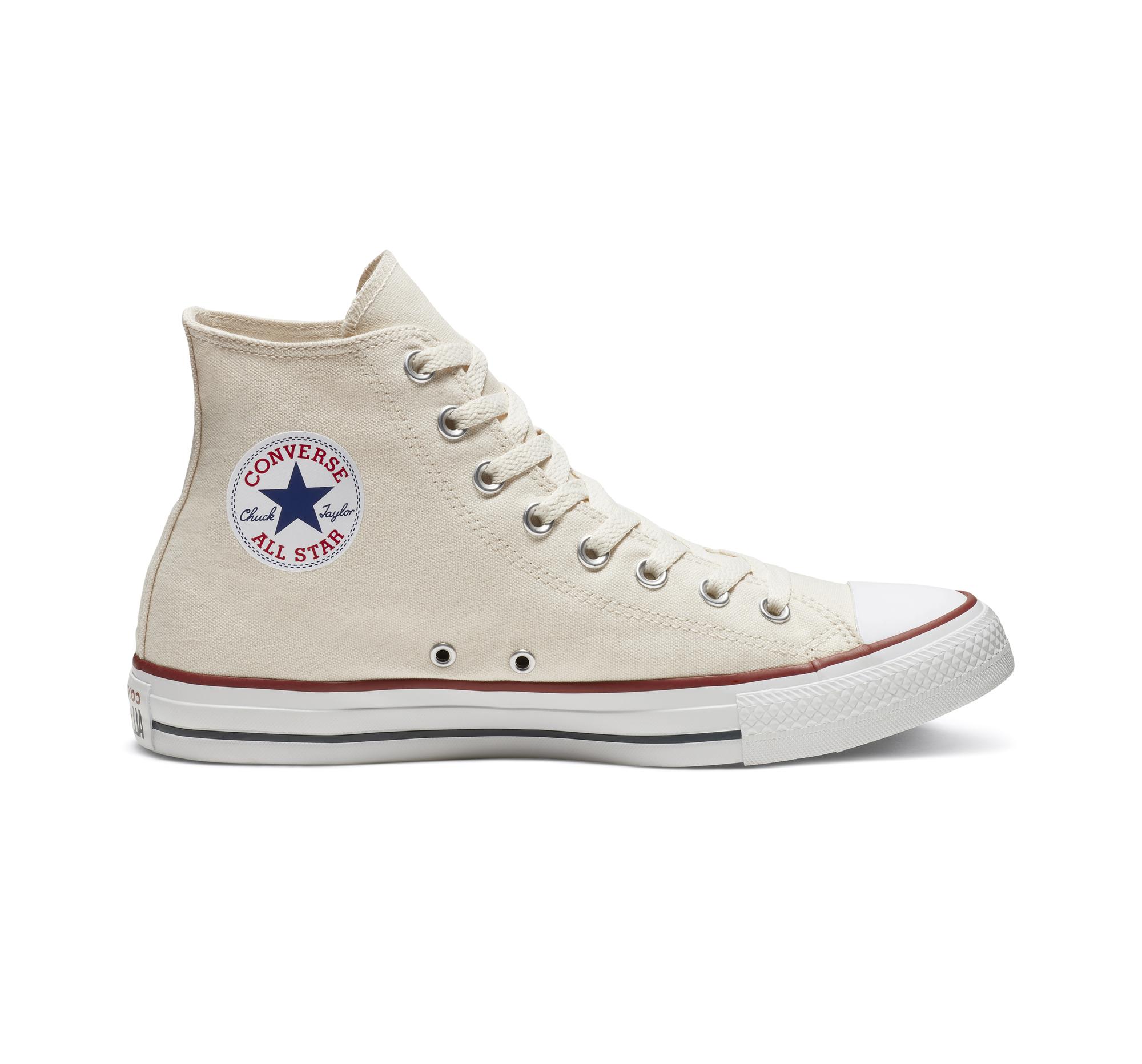 converse chuck taylor all star hi trainers in off white with embroidery