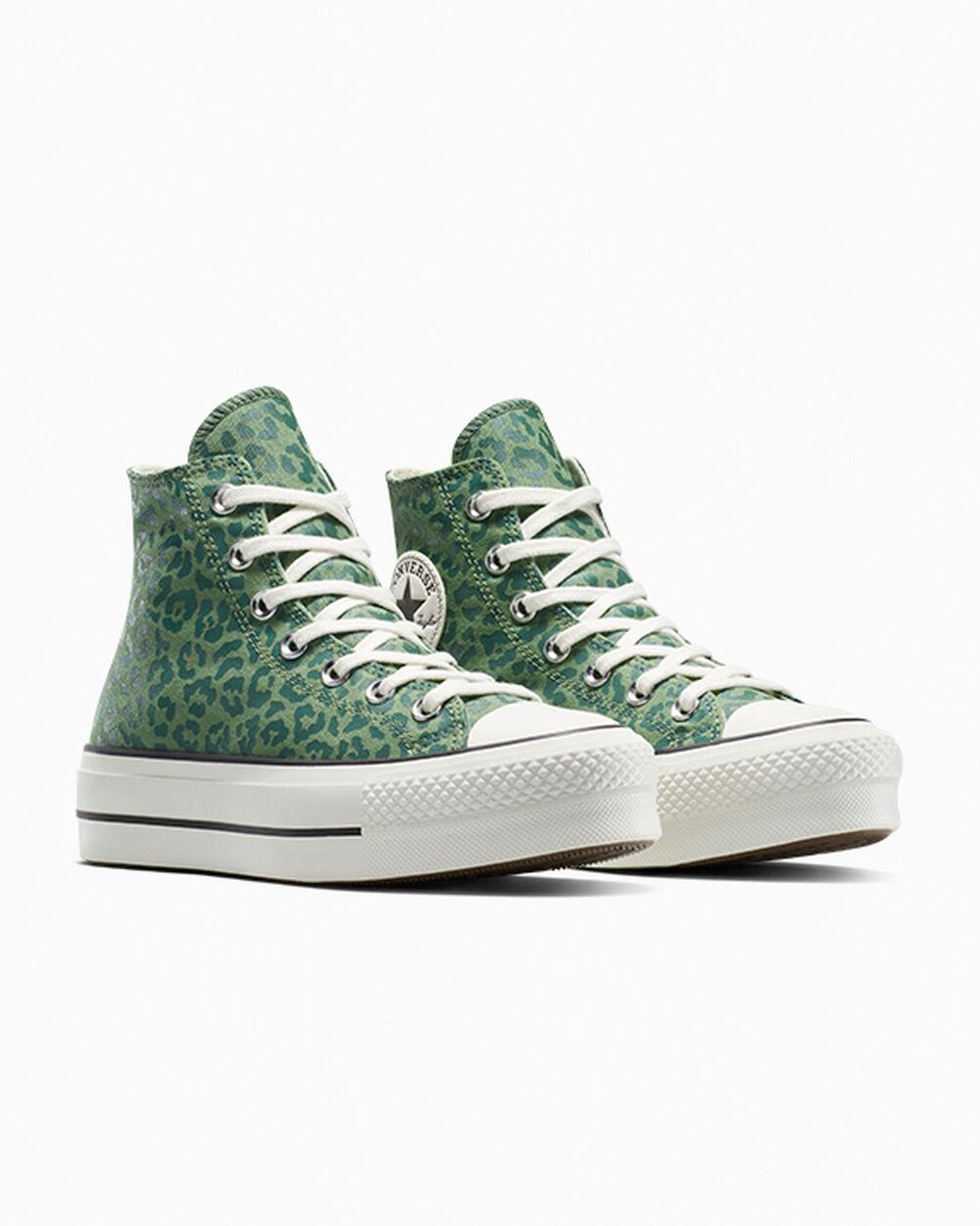 Converse Chuck Taylor All Star Lift Platform Leopard in Green