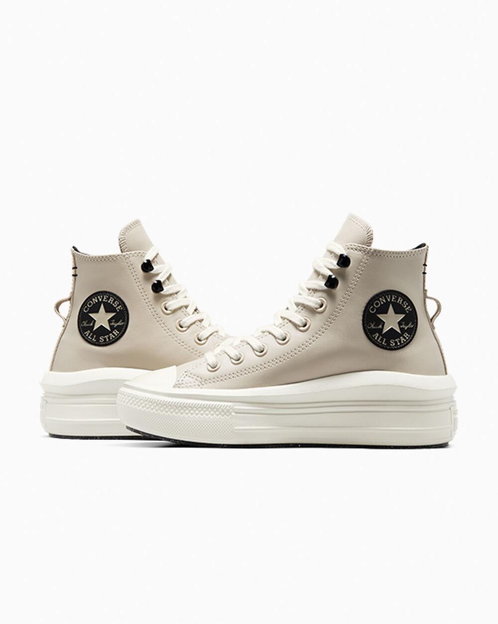 Star Move Cream Leather High Top Converse Converse Chuck Taylor