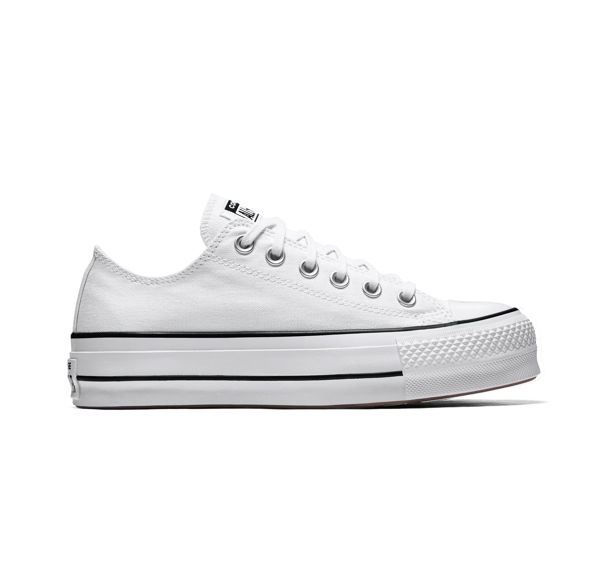 converse all star ox low platform white canvas