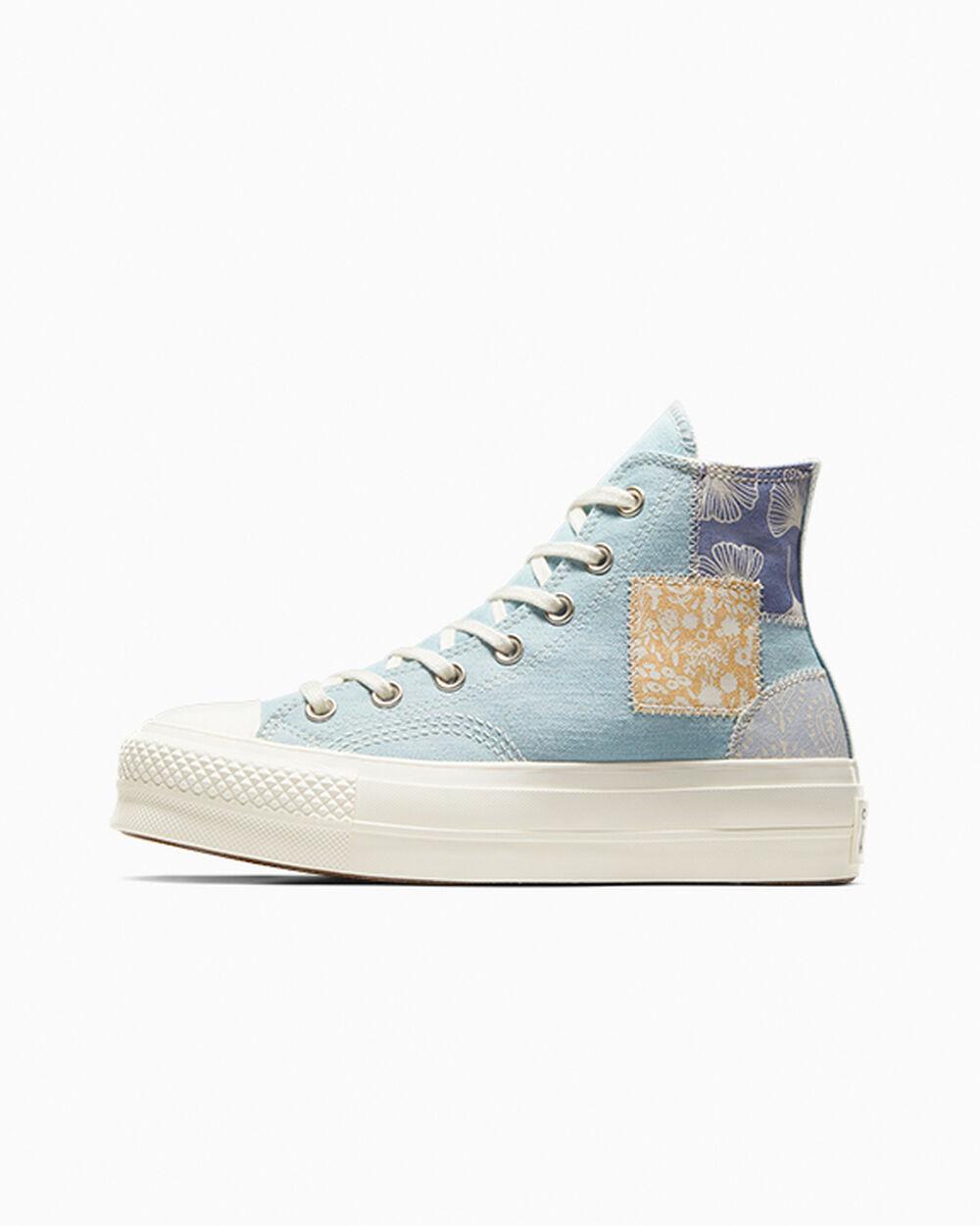 Converse Chuck Taylor All Star Lift Platform Denim Patchwork in Blue Lyst UK