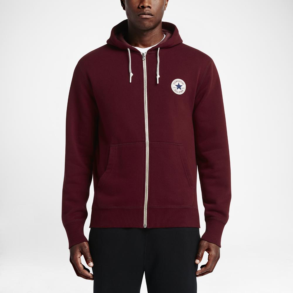 Converse Cotton All Star Patch Full-zip Men's Hoodie in Dark Red (Red) for  Men | Lyst
