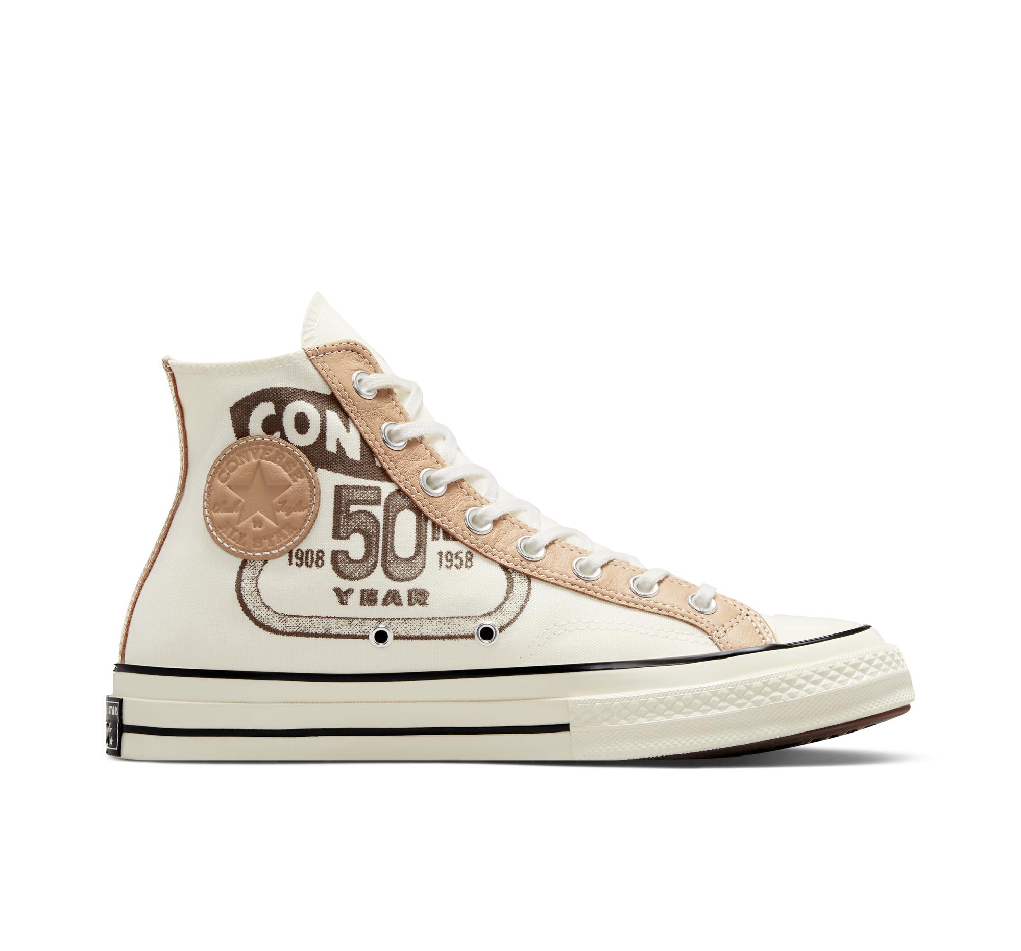 Converse Chuck 70 Leather Overlay in Natural | Lyst