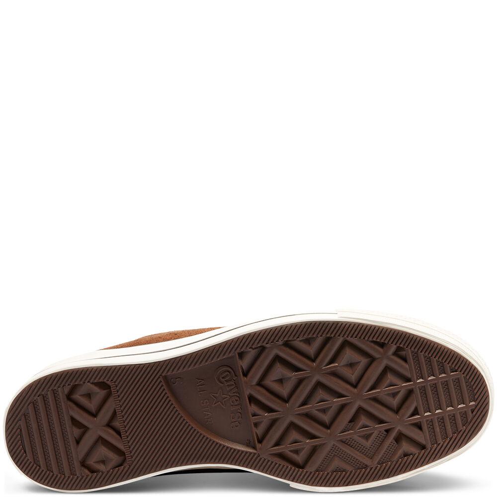 brown cozy platform converse