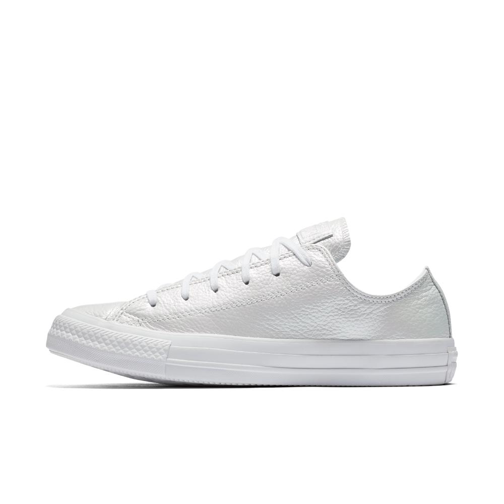 Converse Chuck Taylor All Star Iridescent Leather Low Top Women's Shoe in  White | Lyst