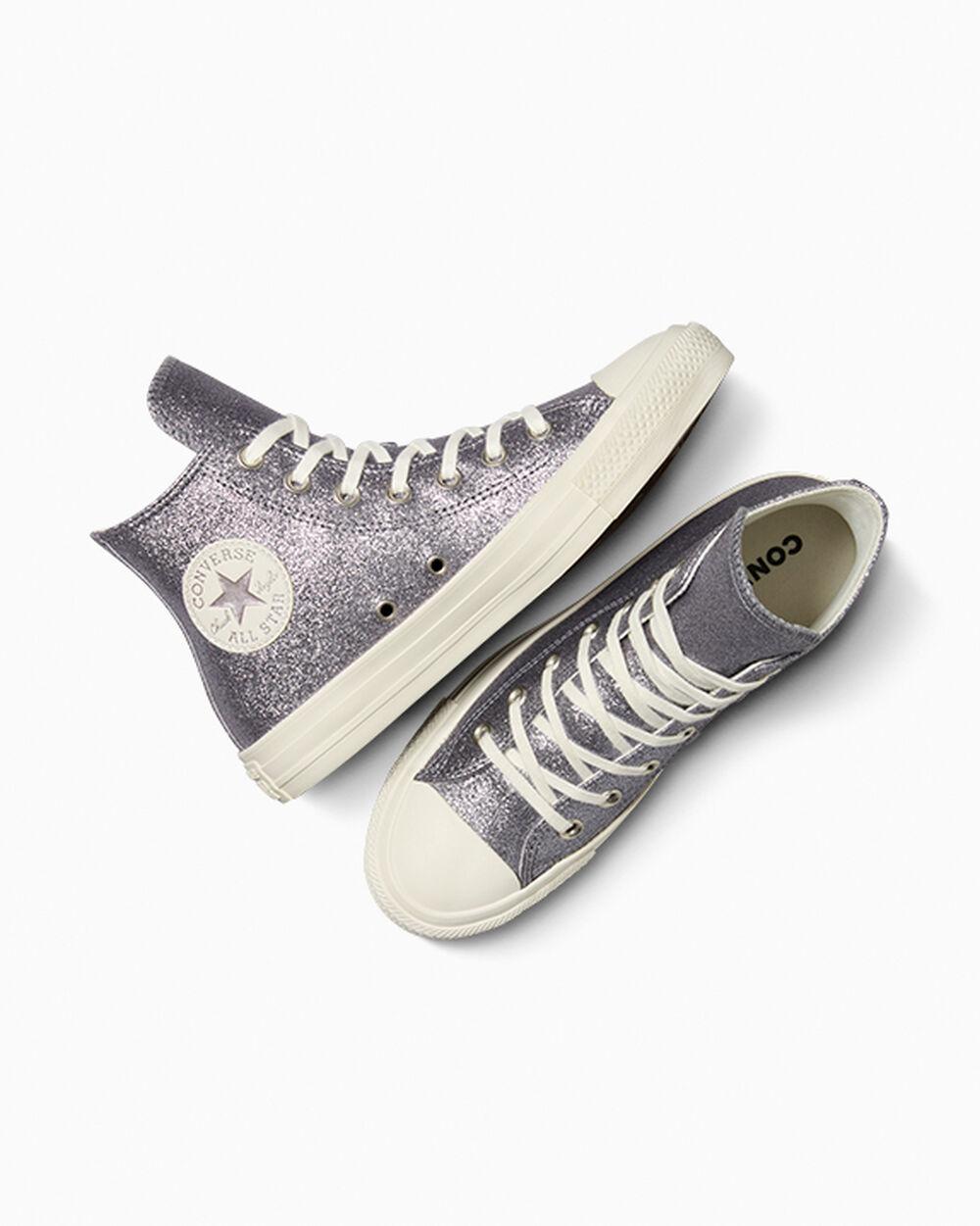 Gray 2024 glitter converse