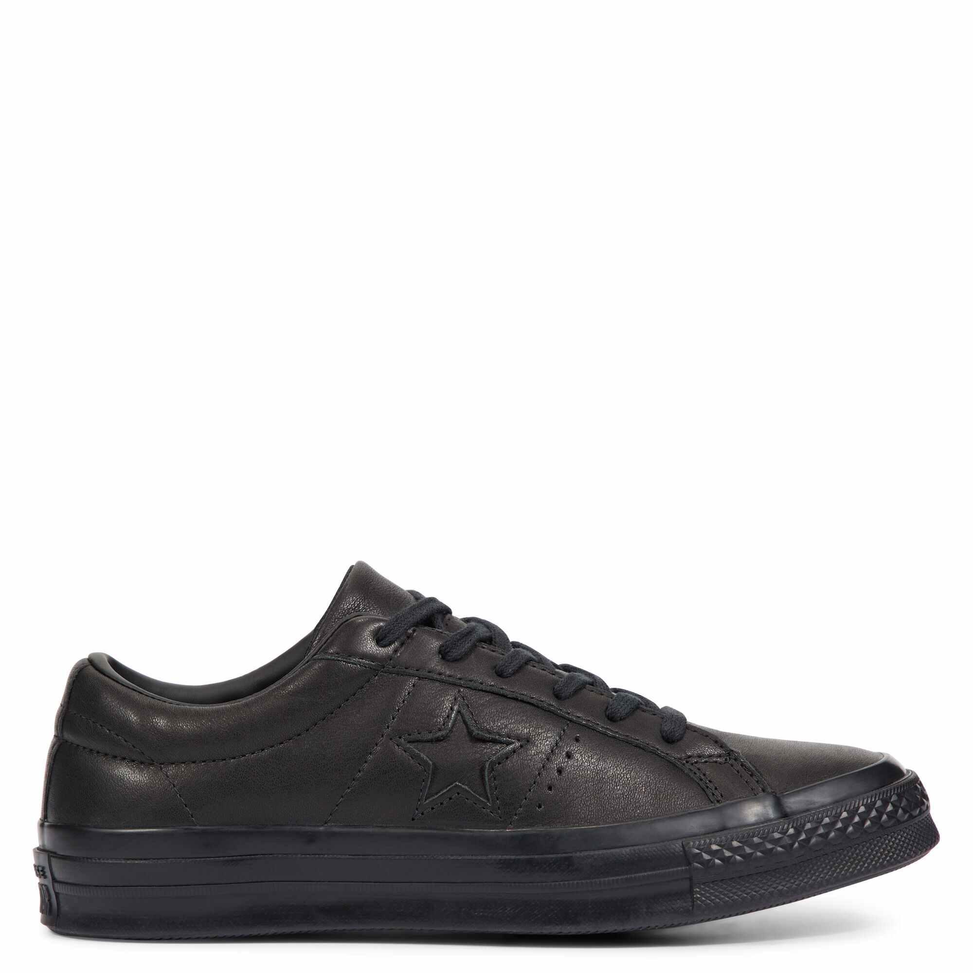 Converse One Star Leather Low Top in Black | Lyst UK