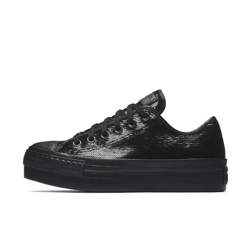 Converse Chuck Taylor All Star Sequin Platform Low Top Women's Shoe in Black  | Lyst