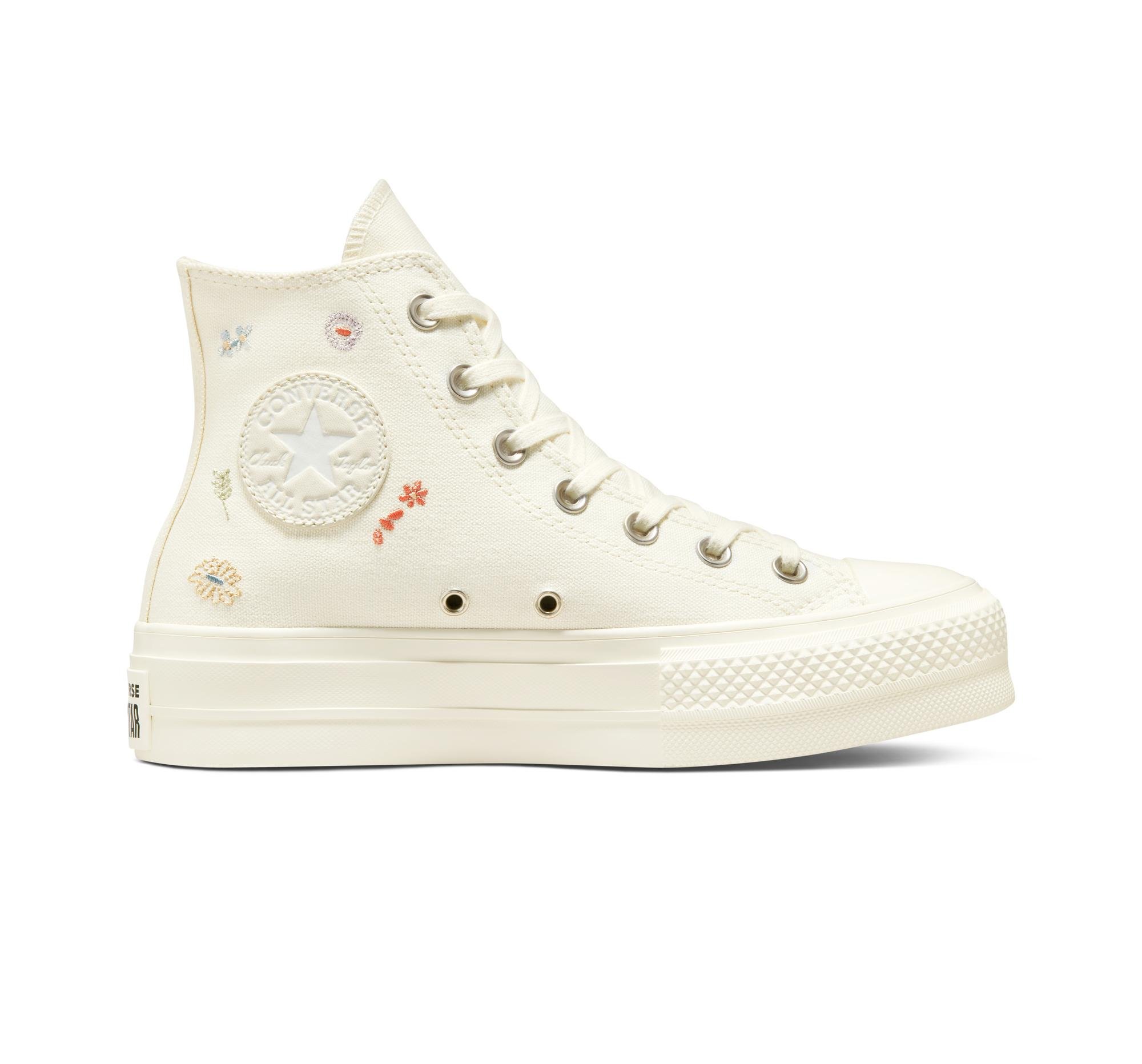 Converse Chuck Taylor All Star Lift Platform Embroidered Floral in White |  Lyst