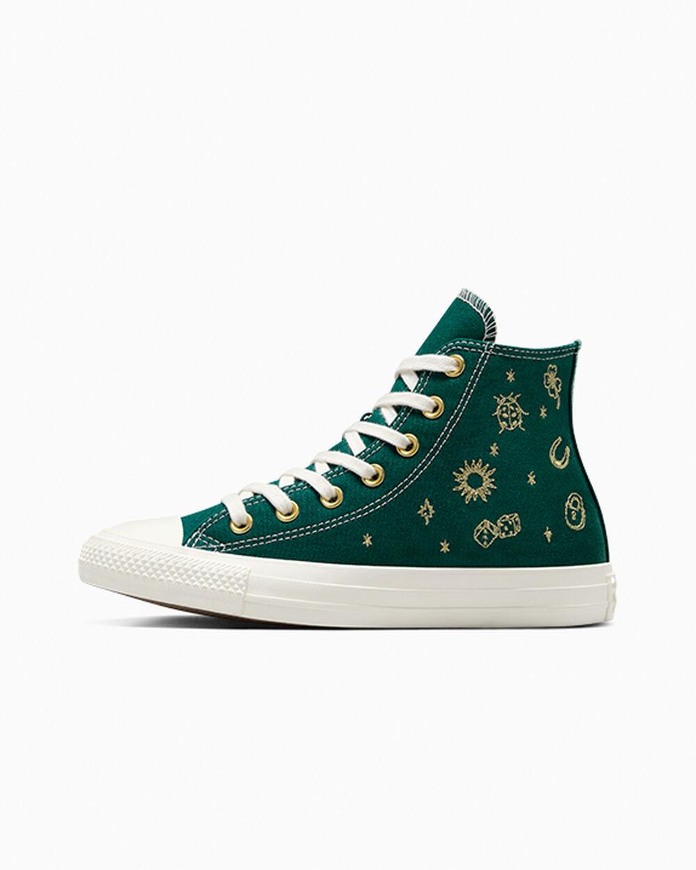 Embroidered Converse Green Converse Shoes Womens Converse X Flower