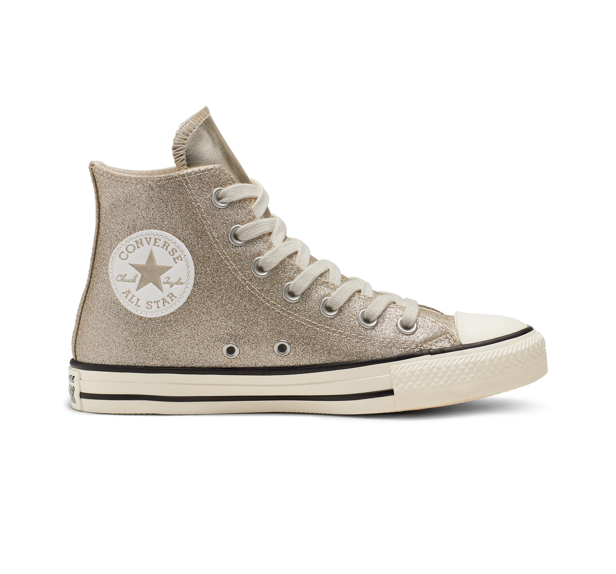 Converse Synthetic Chuck Taylor All Star Shiny Metal High Top in Gold  (Metallic) | Lyst