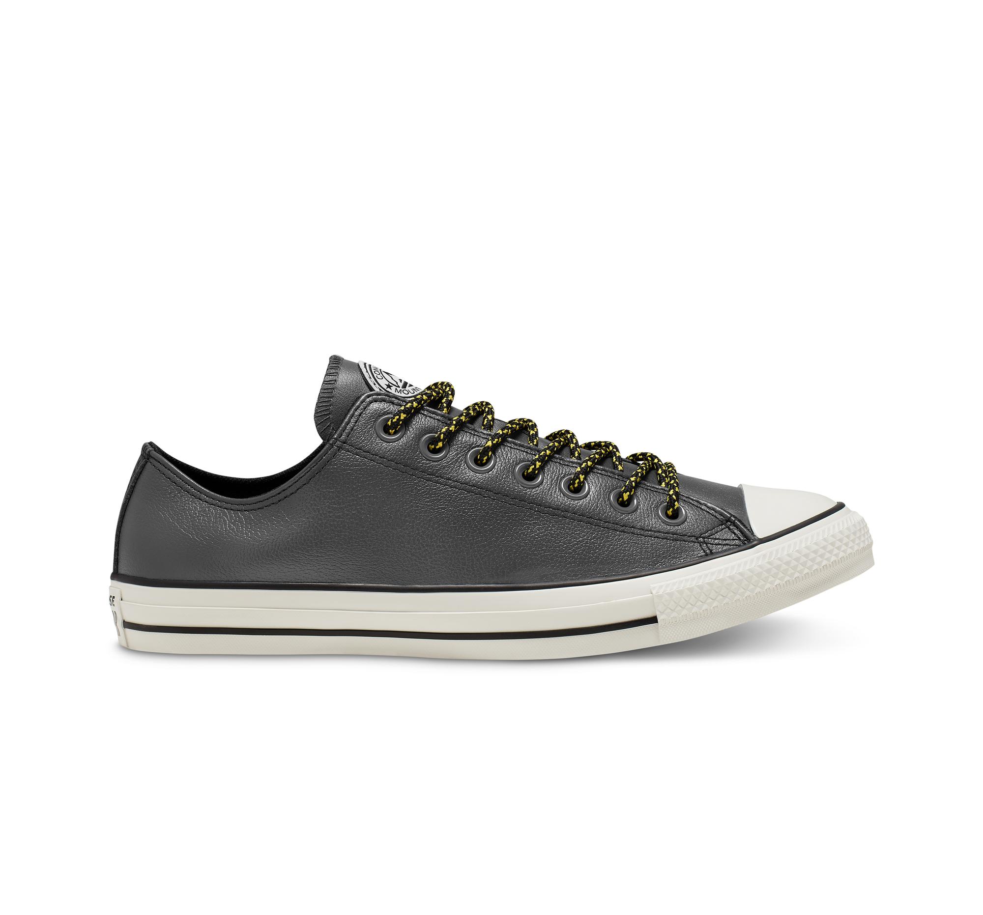grey converse leather