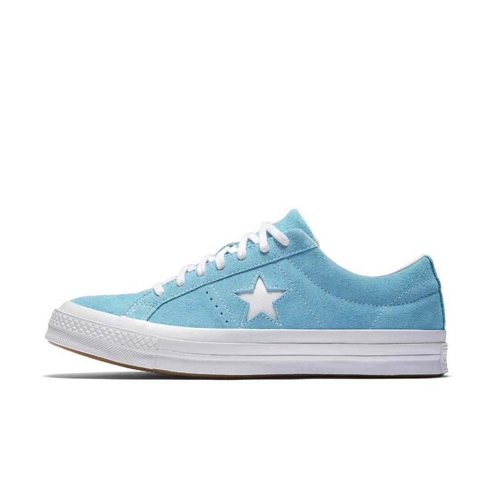 converse one star light blue suede