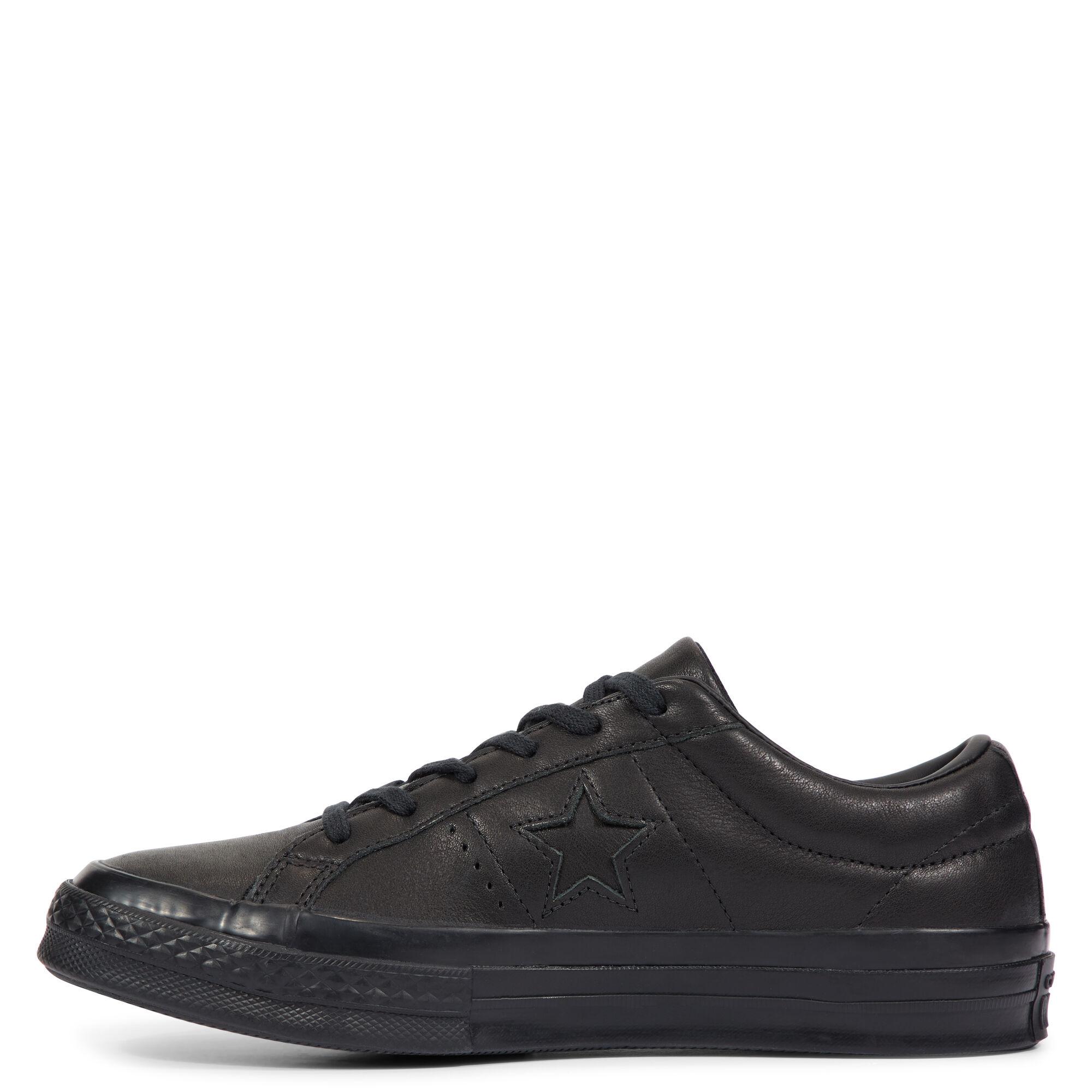 converse one star leather low top black