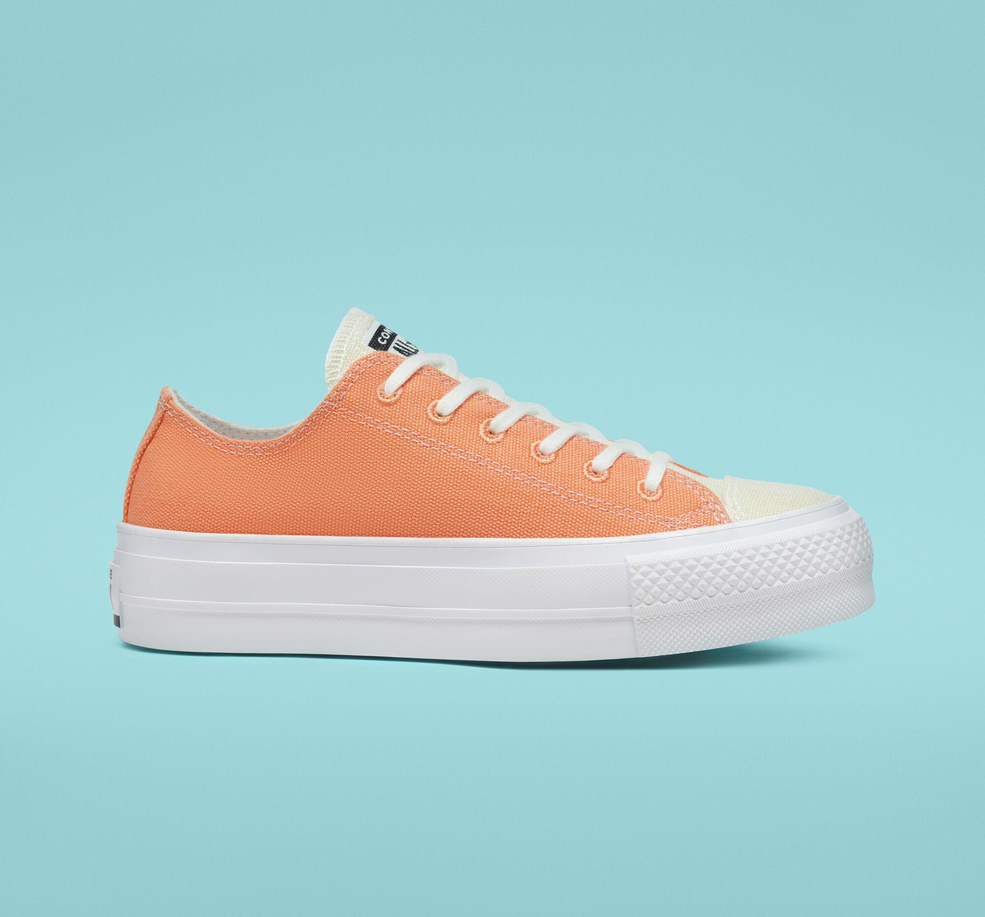 converse orange basse