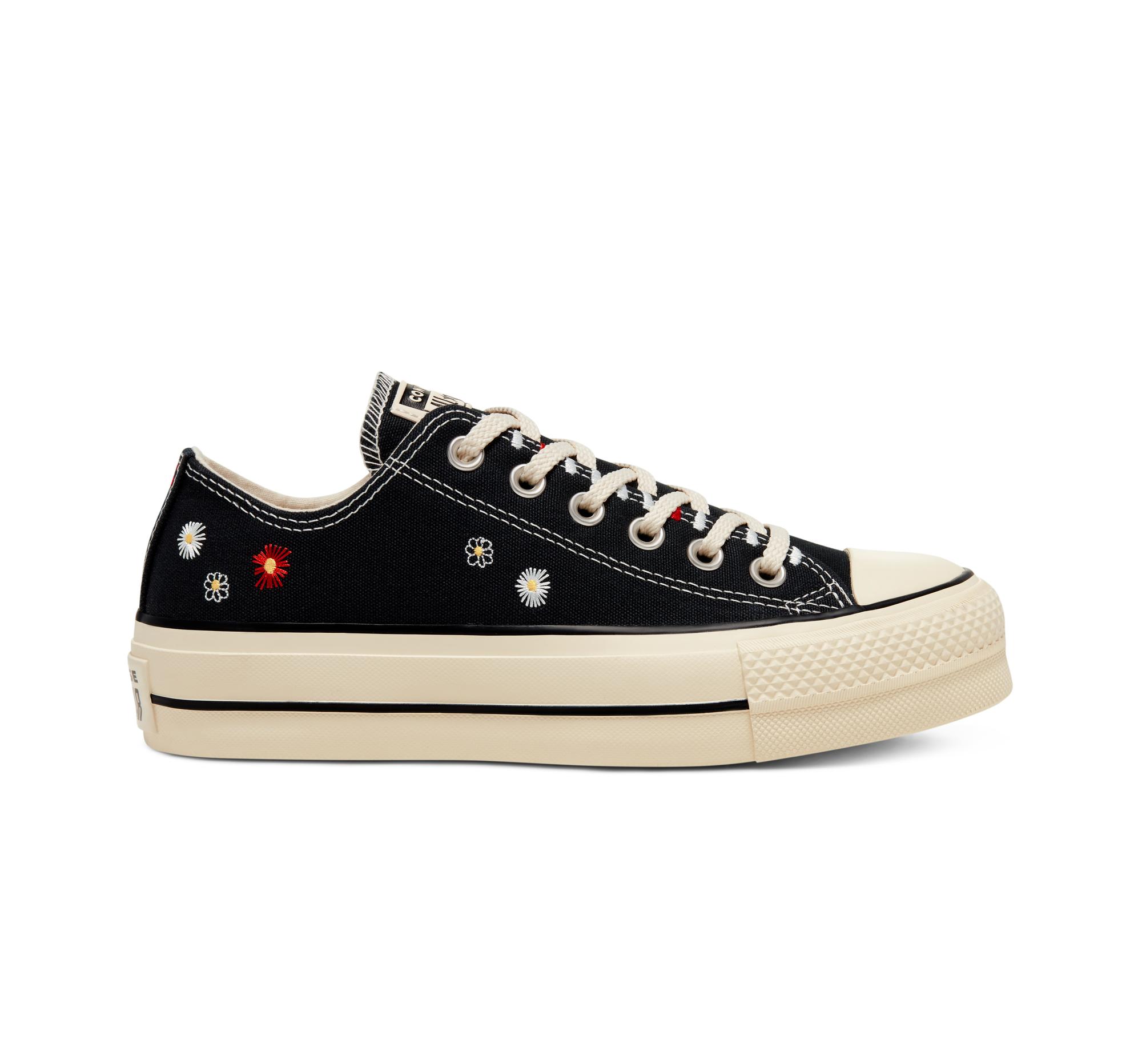 Converse Embroidered Floral Platform Chuck Taylor All Star in Black | Lyst