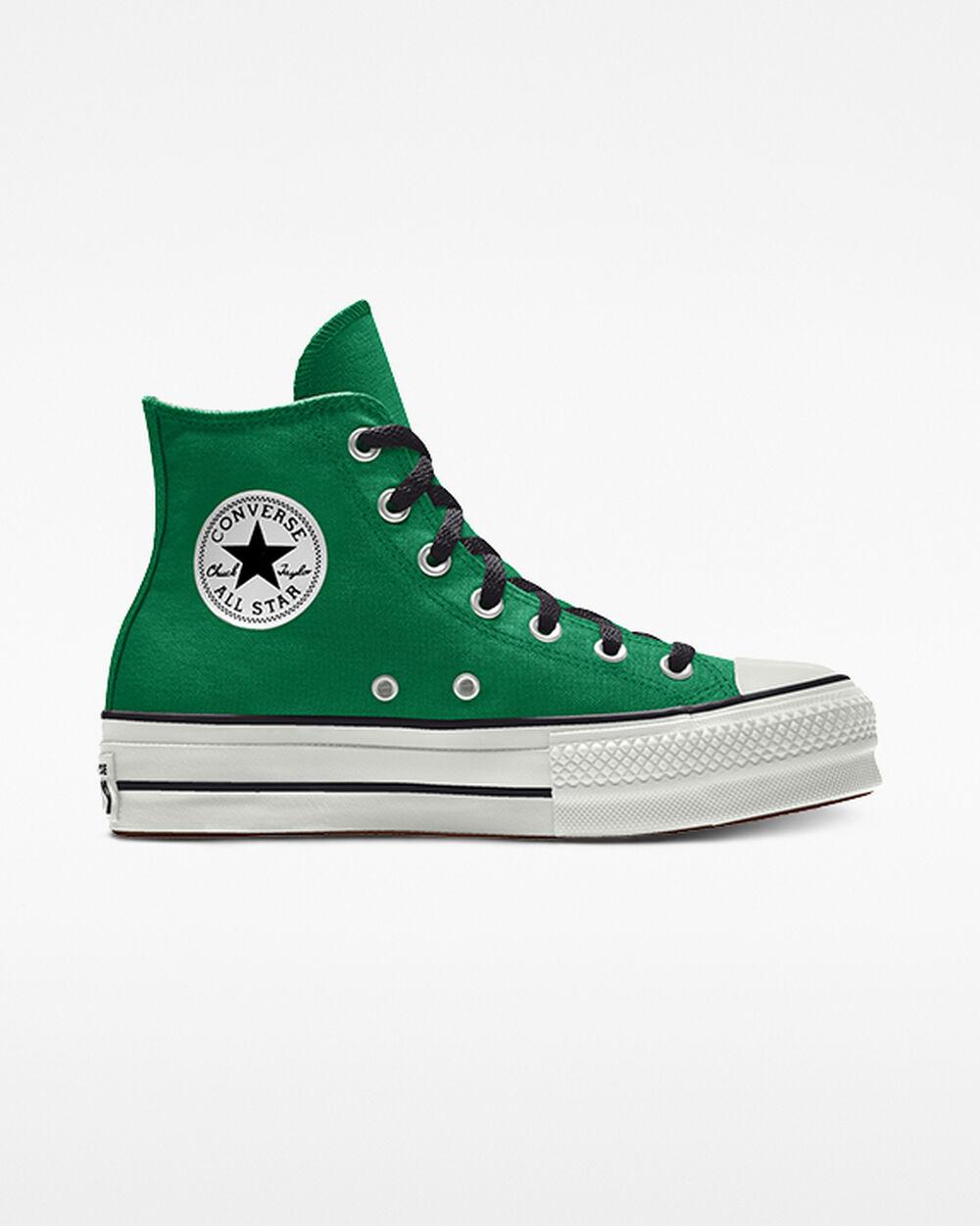 Converse Custom Chuck Taylor All Star Lift Platform Canvas By You in Green  | Lyst