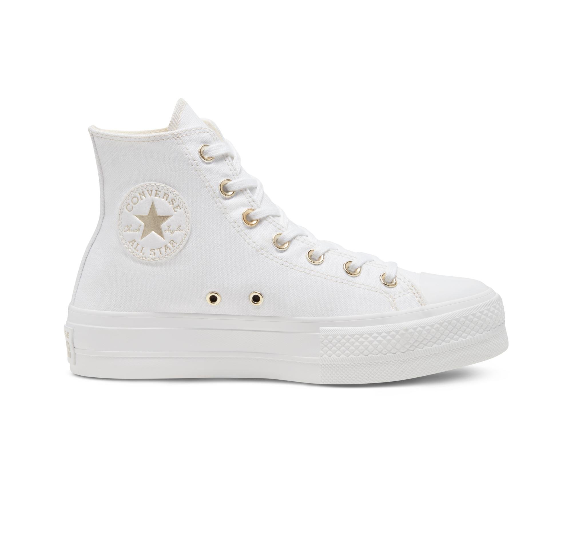 Converse Lace Elevated Gold Platform Chuck Taylor All Star in ... لغة نيجيريا