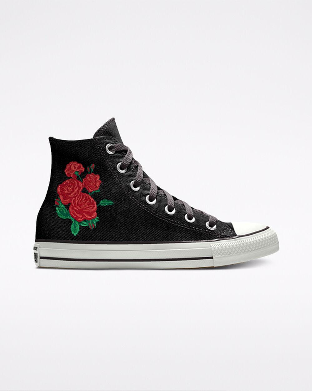 Converse Canvas Custom Floral Embroidery Chuck Taylor All Star By You in Black - Lyst