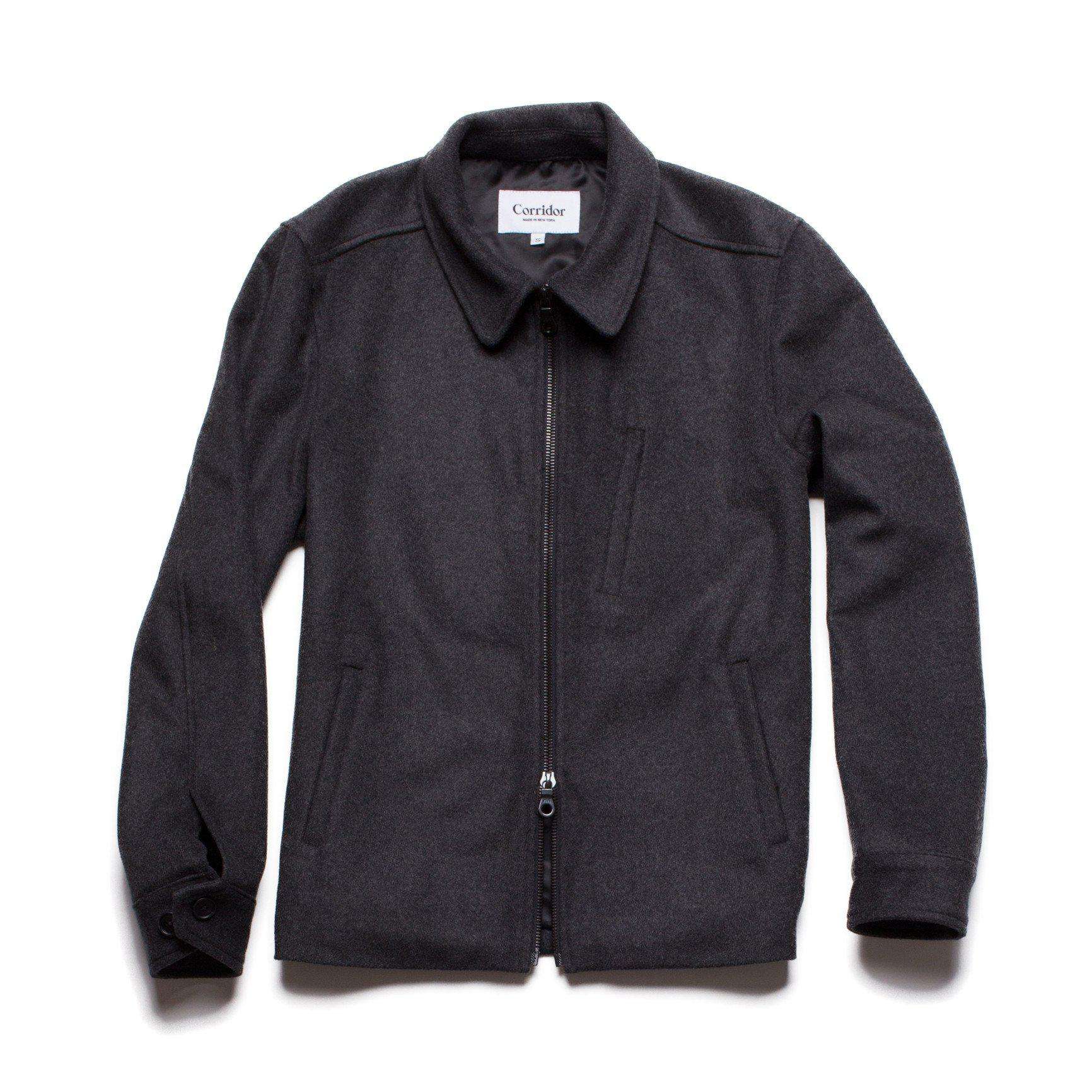 Corridor NYC Wool Zip Jacket in Black for Men - Lyst