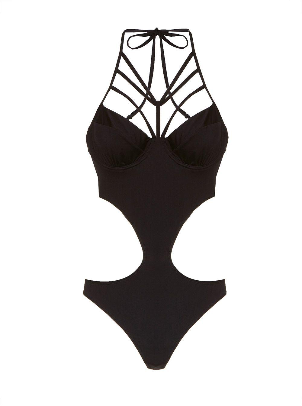 Cosabella Bisou Underwire Halter Bodysuit in Black | Lyst