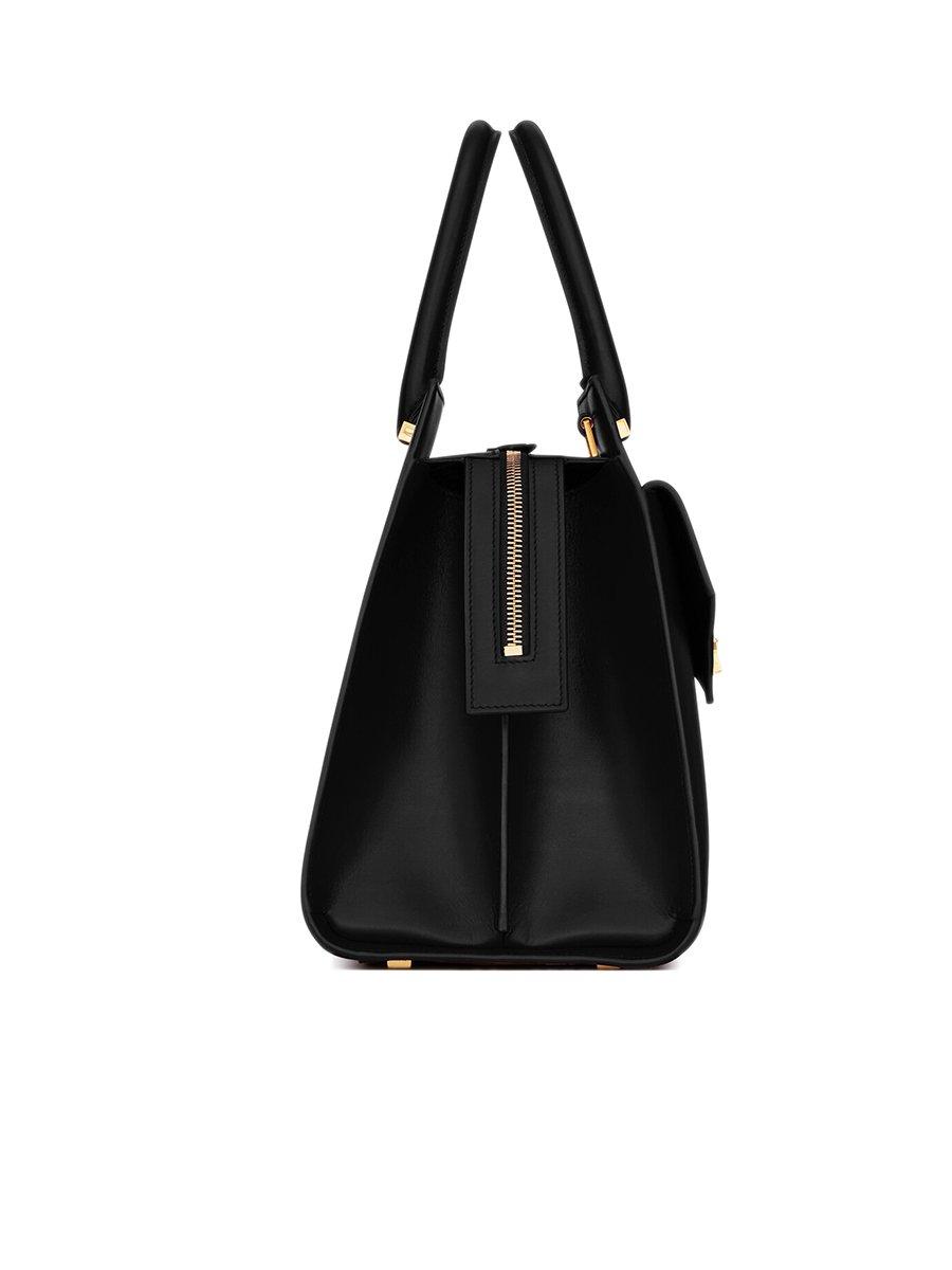 uptown medium tote in box saint laurent leather