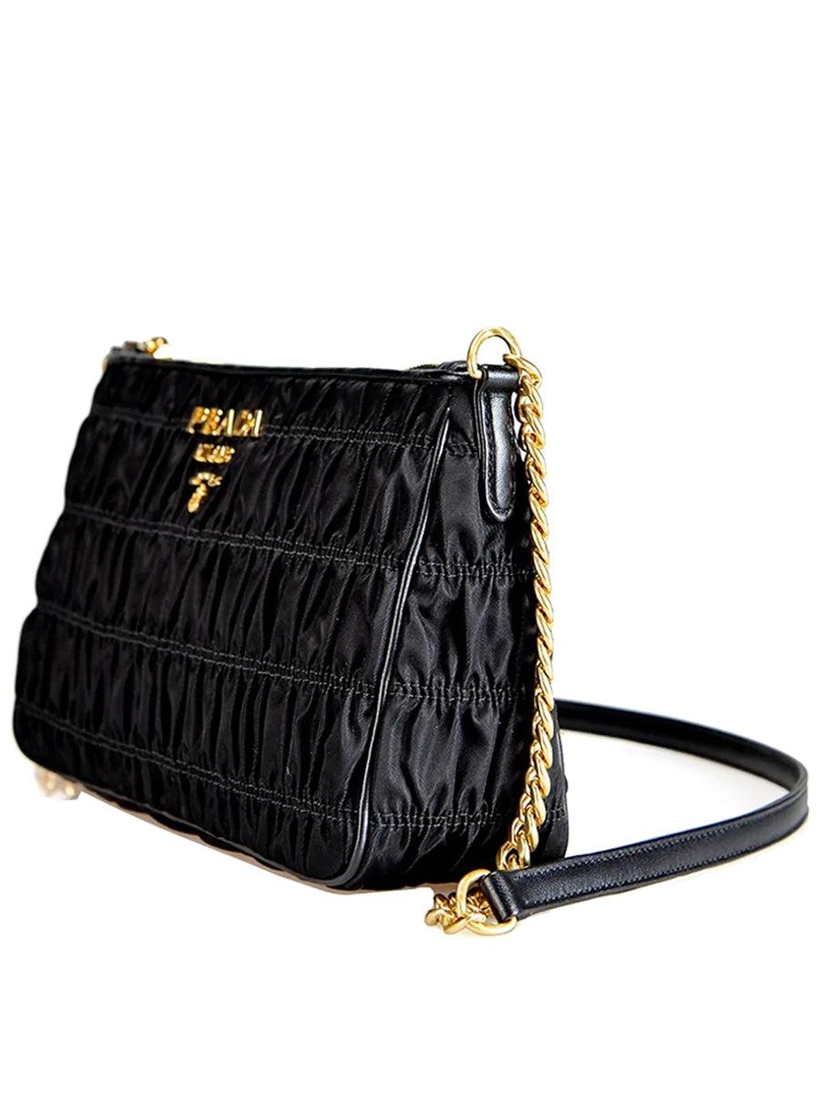 Prada Tessuto Gaufre Crossbody Bag In Black Lyst Australia