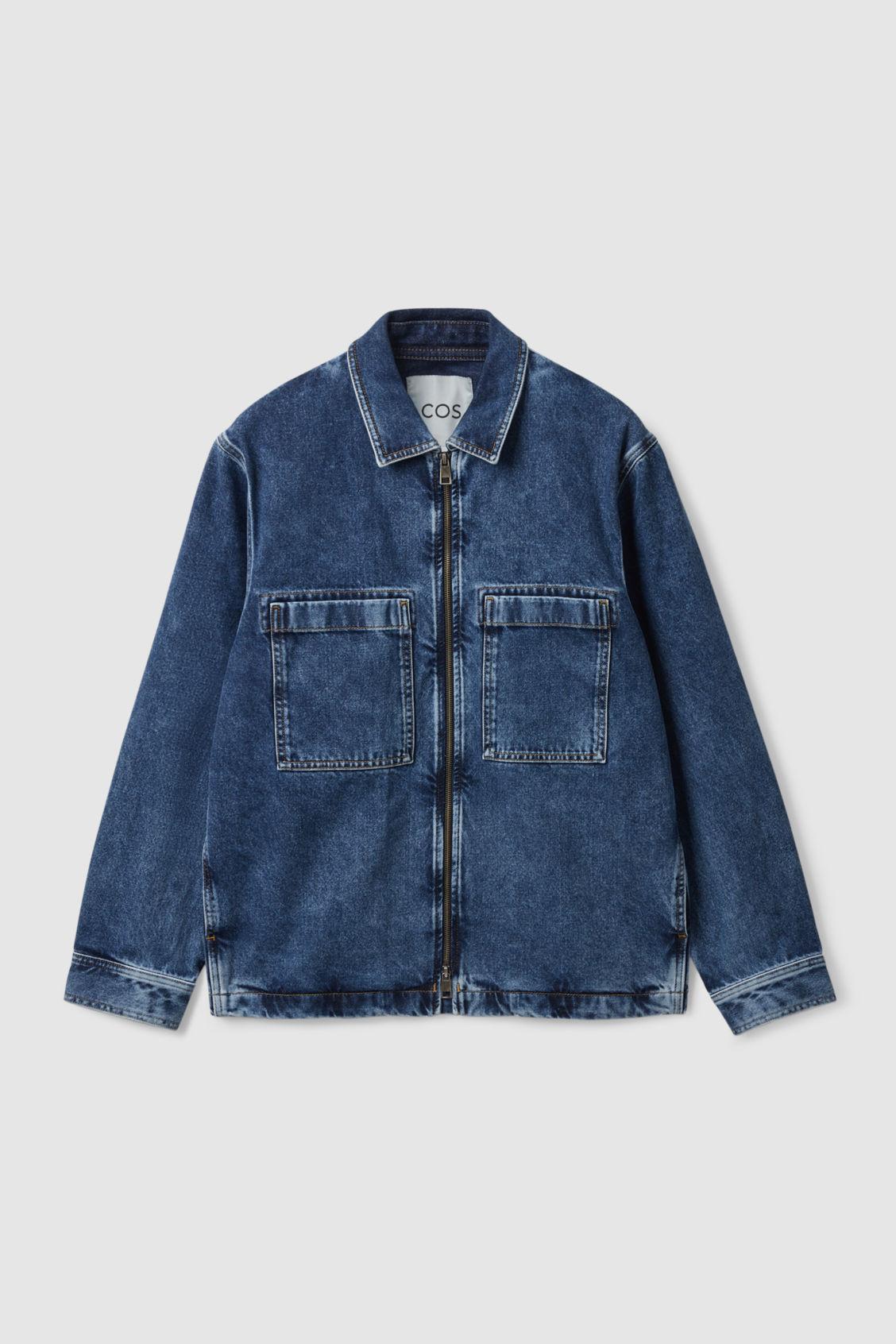 COS Zip-up Denim Jacket in Blue for Men 