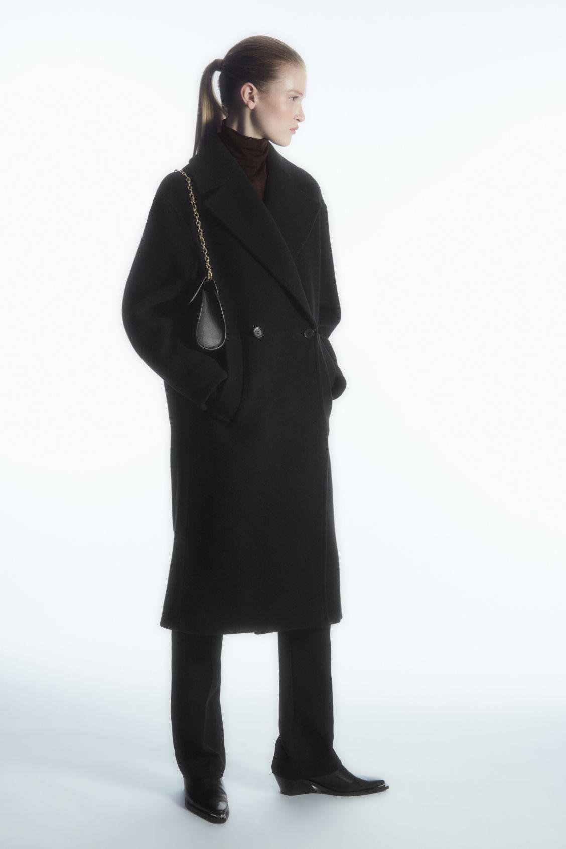 COS Oversized Wool-blend Coat (petite) in Black | Lyst