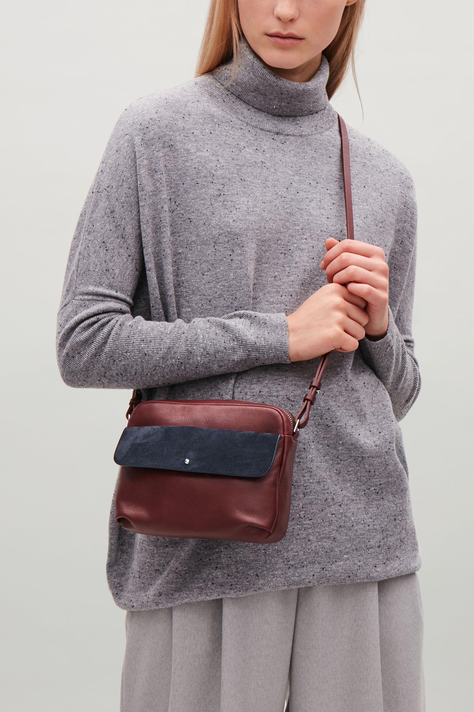COS Leather Shoulder Bag With Suede Detail Lyst