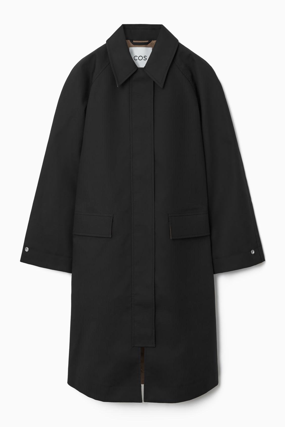 COS Colour-block Car Coat in Black Lyst