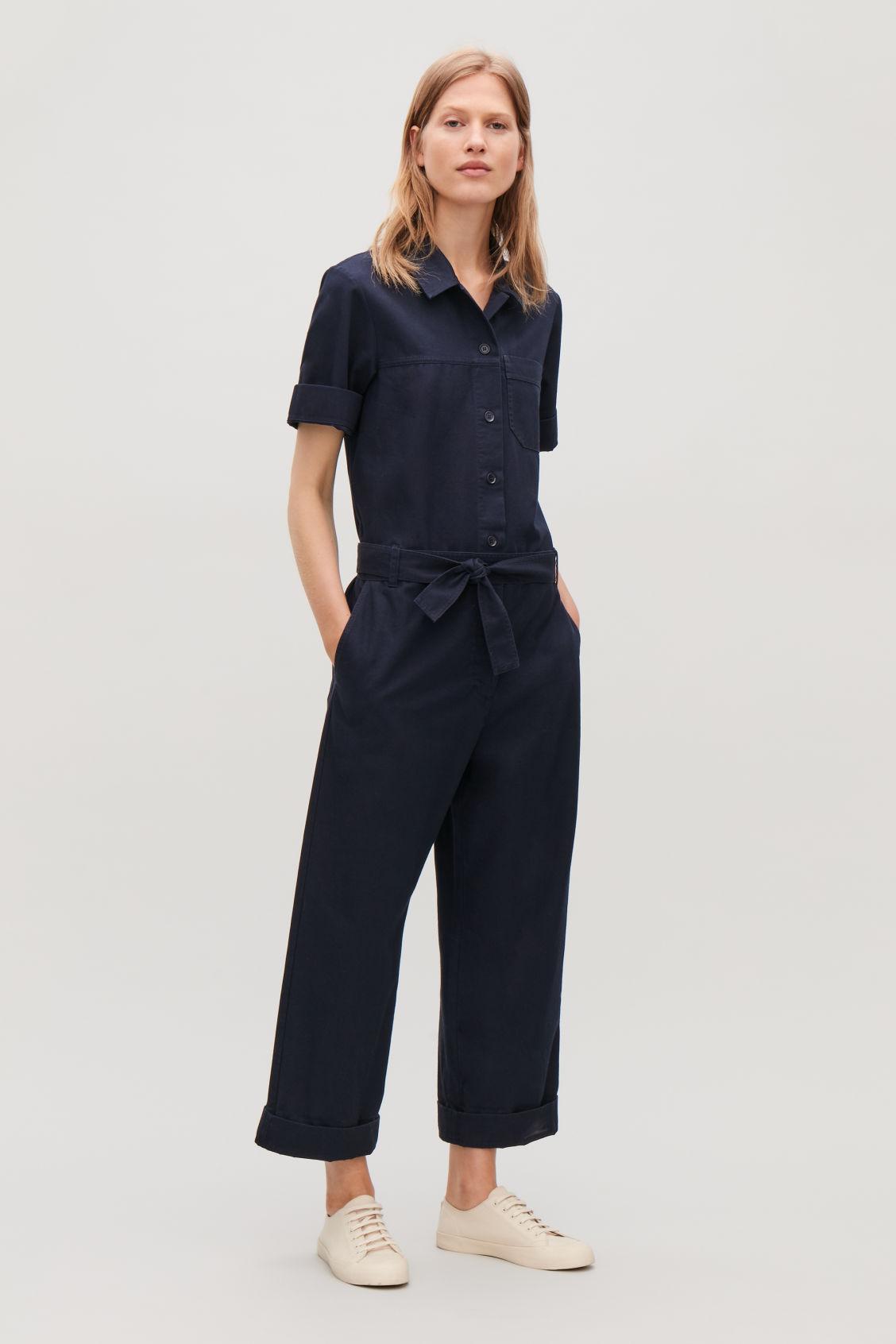 cos navy jumpsuit