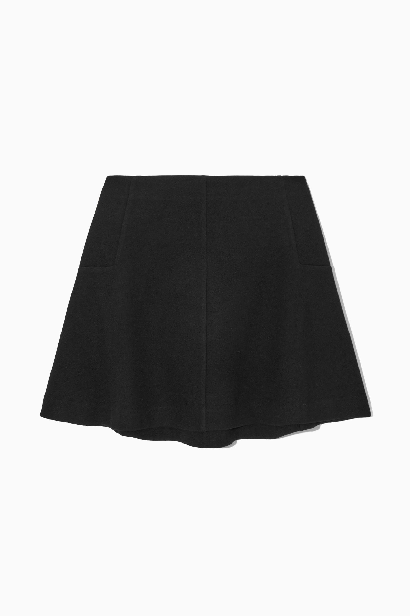 COS Boiled-wool Mini Skirt in Black | Lyst UK