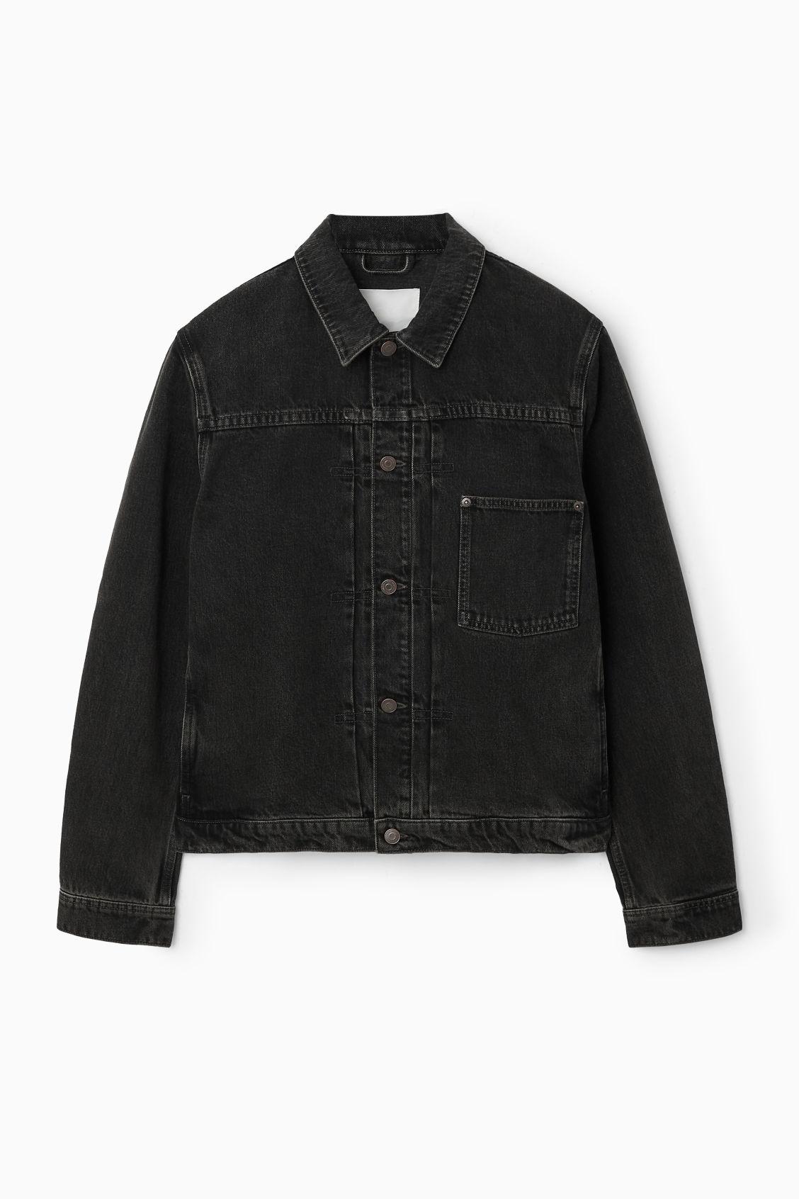 新品未使用タグ付き　COS ボクシーデニムジャケット XS 25ss COS - COS タグ付き ボクシーデニムジャケット ブルゾン 短丈