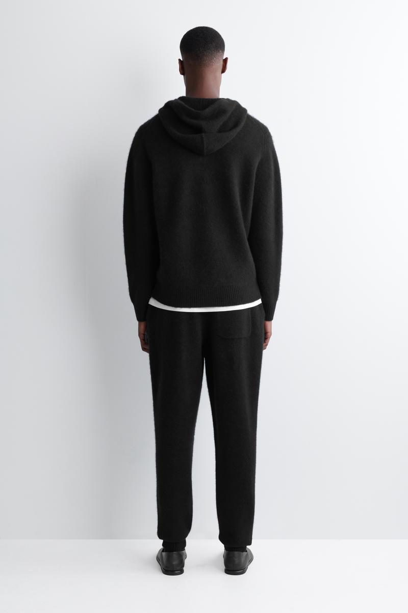 Jogging Droit Noir À Coutures Surjetées | Athleisure | PLT FR