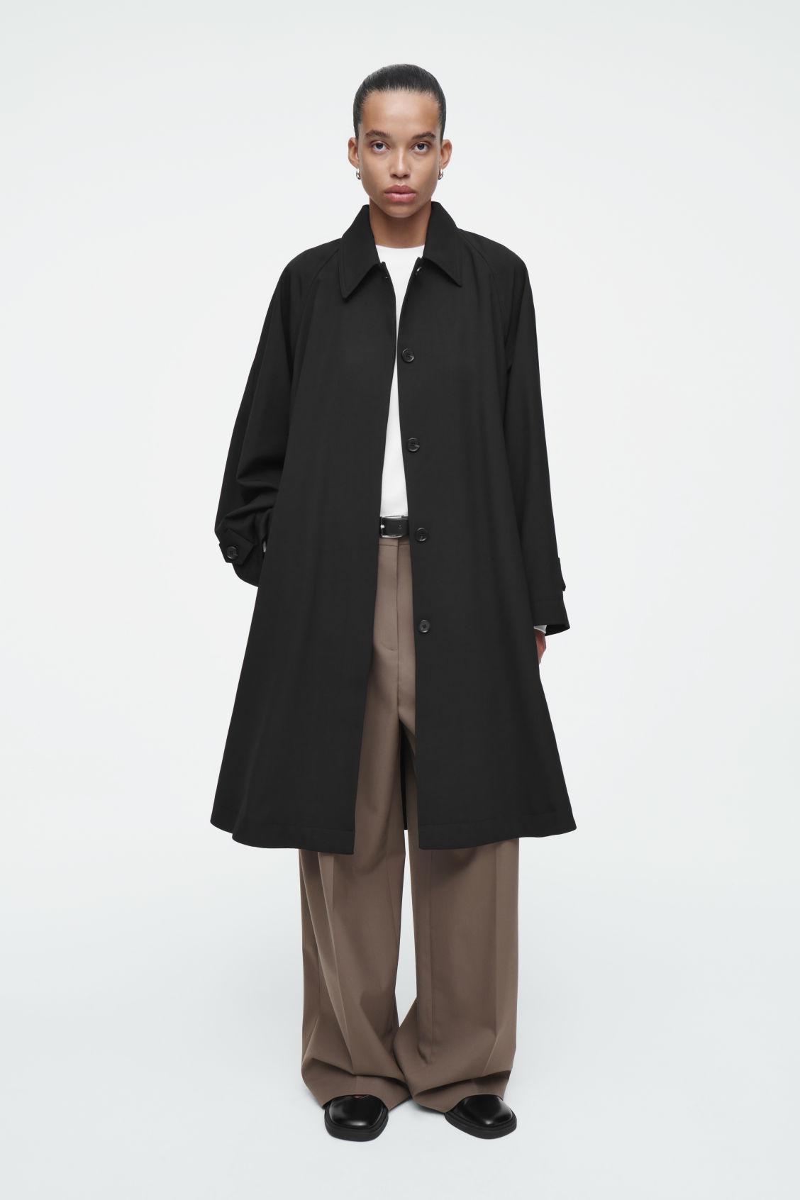 COS Voluminous Swing Trench Coat in Black | Lyst
