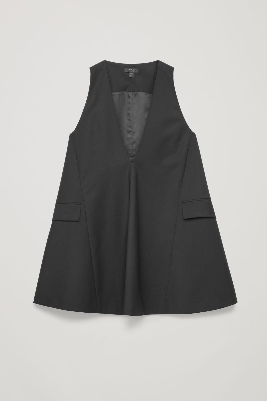 COS Tailored Wool A-line Dress in Black ...