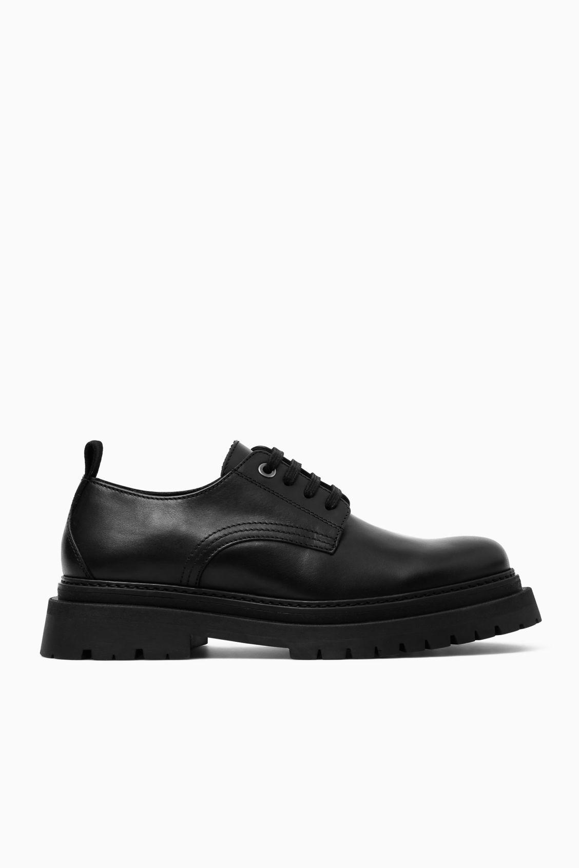 COS Chunky Leather Derby Shoes in Black for Men | Lyst