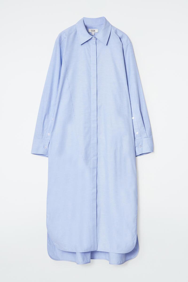 COS Asymmetric Deconstructed Shirt Dress in Blue | Lyst