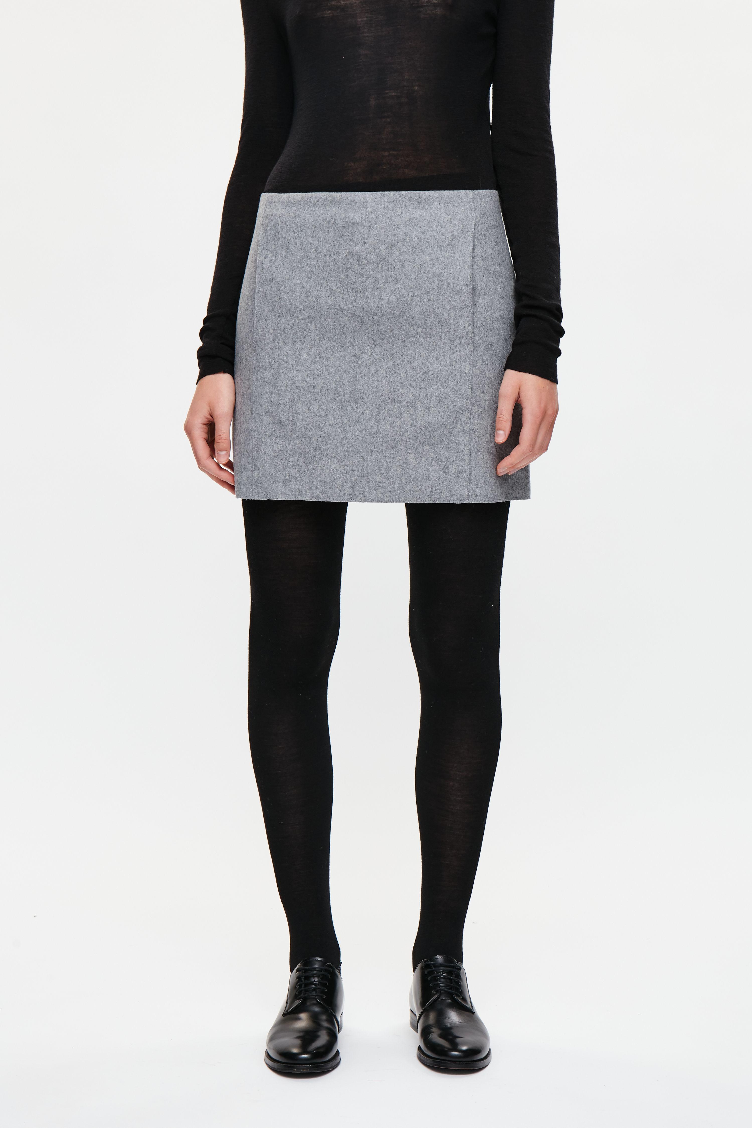 COS Short Wool Skirt in Grey (Gray) - Lyst