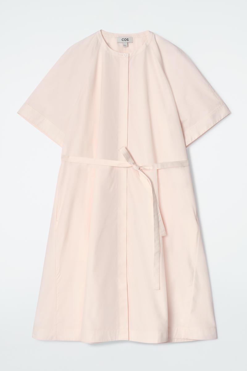 COS Raglan-sleeve Cotton Midi Dress in Pink | Lyst