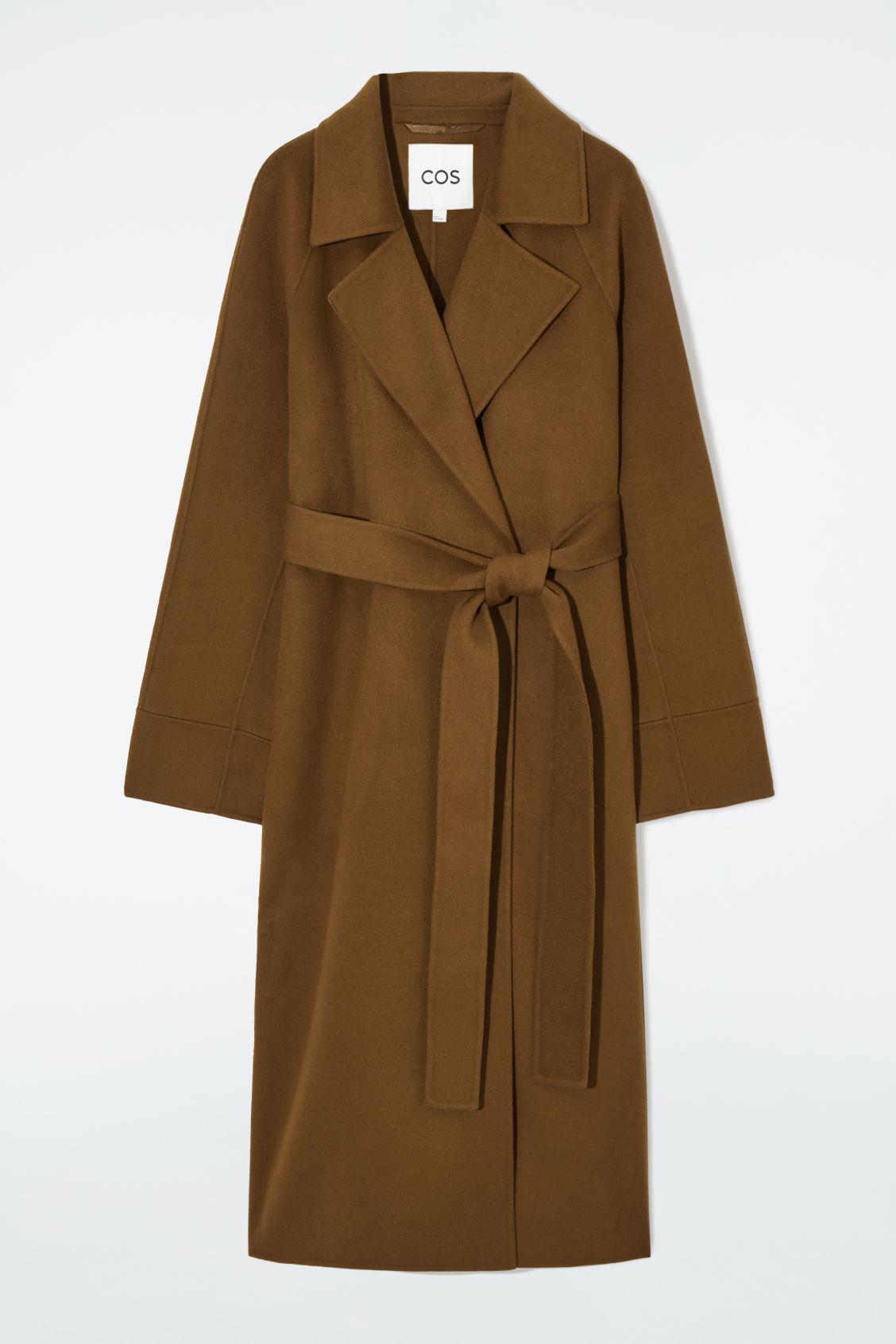 COS Belted Double-faced Wool Coat in Brown | Lyst